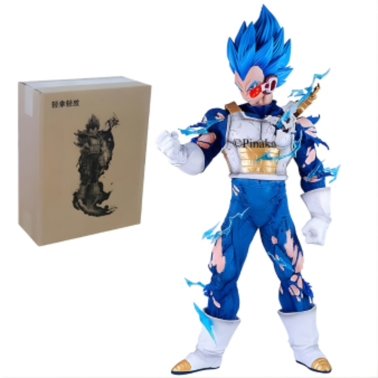 45CM Super Saiyan Blue Vegeta Action Figure | Premium Battle Damaged PVC Statue