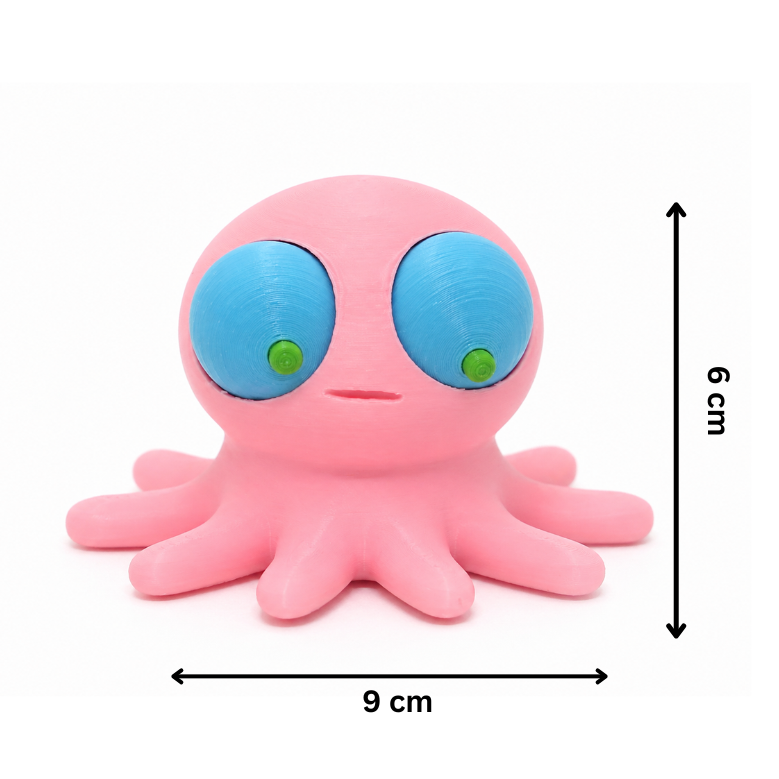 Cute Octopus Toy | 3D Printed Cartoon Octopus Figure | Kawaii Desk Decor & Kids Gift
