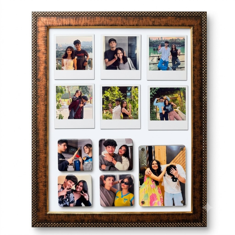Personalized Fridge Magnet Photo Frame – Acrylic, Polaroid & Square Magnets | Custom Memory Collage Gift