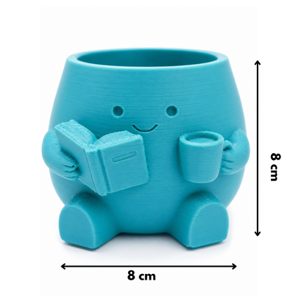 Cute 2-in-1 Flower Pot & Pen Stand Set – 3D Printed Kawaii Desk Organizer | Multipurpose Planter Holder