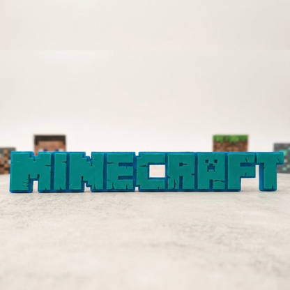 Minecraft Logo Wall & Desk Decor – 30cm 3D Printed Gaming Nameplate