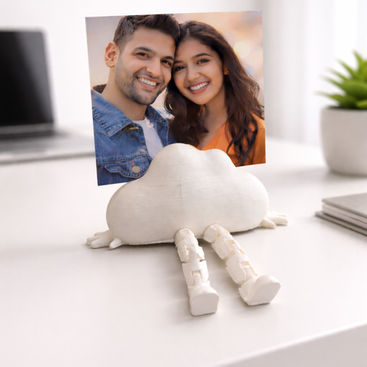 Custom 3D Cloud Photo Holder with Flexible Legs | Personalized Memory Display