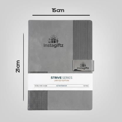 Strive Series Premium Diary with Metal Lock | Luxury Notebook for Office & Corporate Gifting | A5 Executive Journal