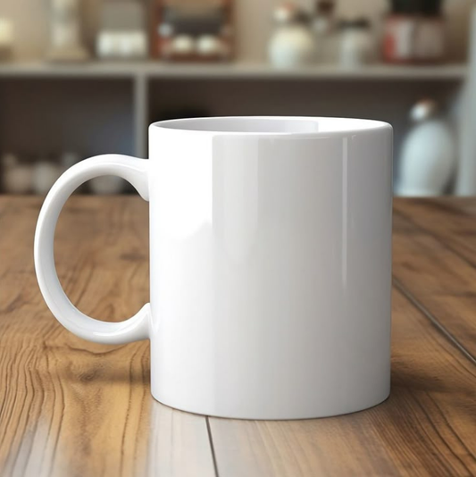 Customise Classic Plain White Coffee Mug | High Quality Ceramic 350 ml | Daily Use Cup