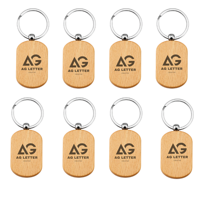 Personalized Wooden Keychain with Name Engraving | Custom Wood Keyring Gift | Minimalist Stylish Keychain