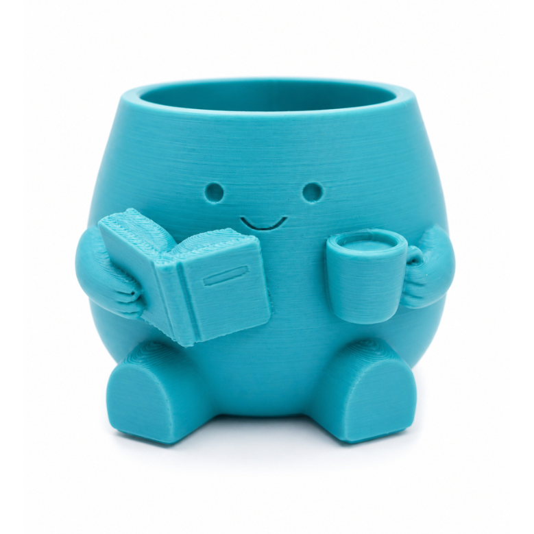 Cute 2-in-1 Flower Pot & Pen Stand Set – 3D Printed Kawaii Desk Organizer | Multipurpose Planter Holder