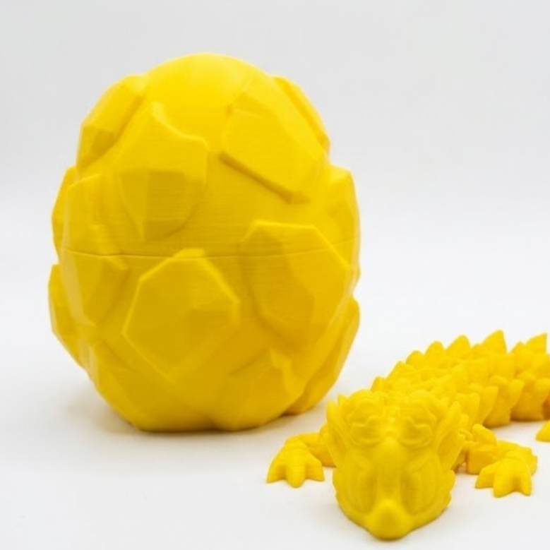 3D Printed Dragon with Egg | Articulated Baby Dragon Toy | Fantasy Collectible Desk Decor Gift