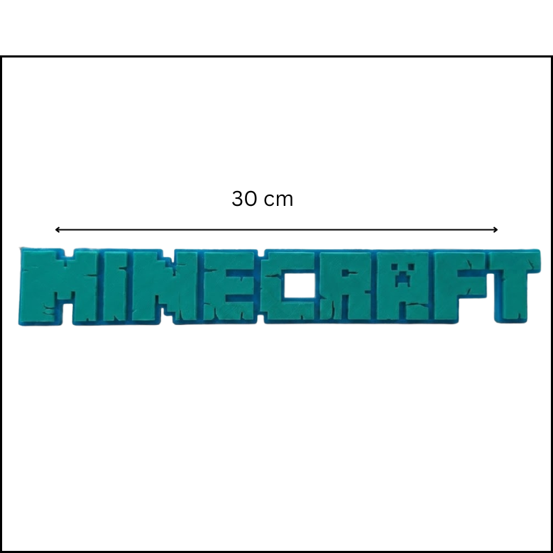 Minecraft Logo Wall & Desk Decor – 30cm 3D Printed Gaming Nameplate