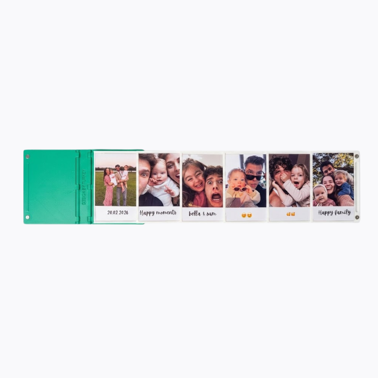 Custom Mini Photo Album | Personalized Memory Book Gift | Portable Photo Strip Album for Couples, Family & Friends