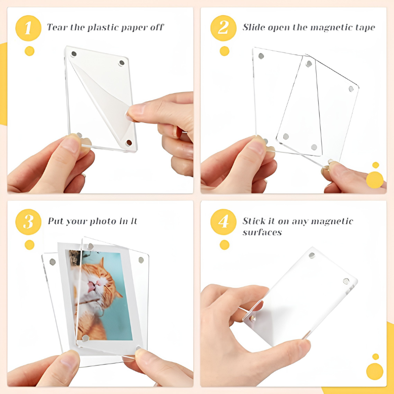 Personalized Acrylic Fridge Magnet – Rectangle 6 x 9 CM Photo Magnet