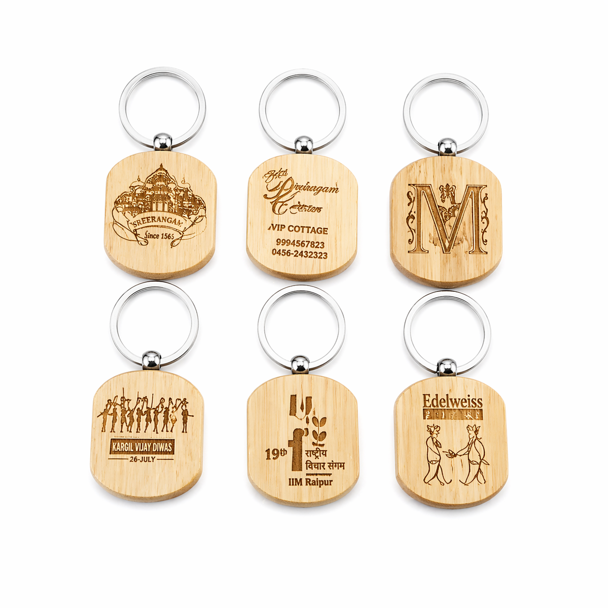 Personalized Wooden Keychain with Name Engraving | Custom Wood Keyring Gift | Minimalist Stylish Keychain