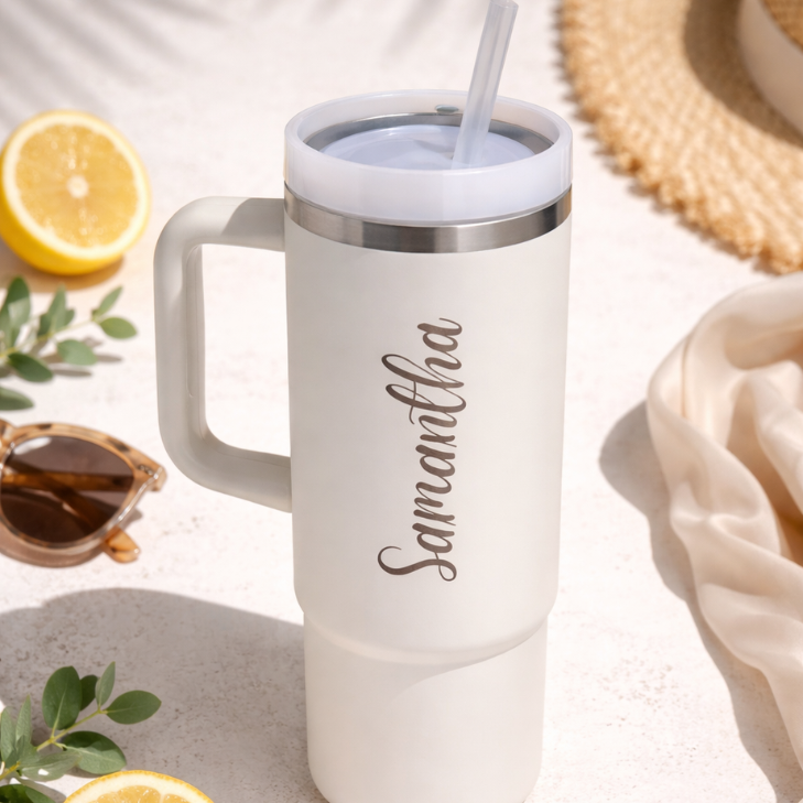 Personalized Name Engraving Tumbler With Straw | 1200 ml
